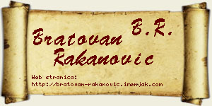 Bratovan Rakanović vizit kartica